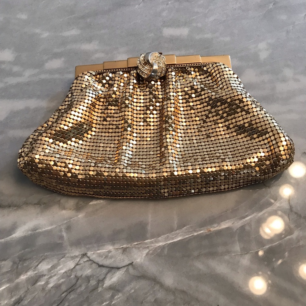 Vintage Whiting & Davis Gold Washed Mesh Evening Bag Estate.